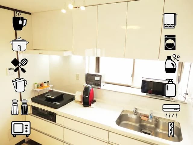 유니버셜&아쿠아리움 근접! 유키 1 하우스 아사시오바시역 걸어서 6분-USJ & Aquarium Detached House (Free Parking OK) Osaka Universal & Aquarium Vacation Home-5