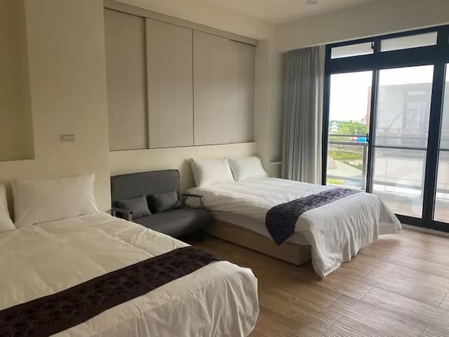 青田云舍-景觀家庭房(衛浴&陽台&可加床)~401房-1