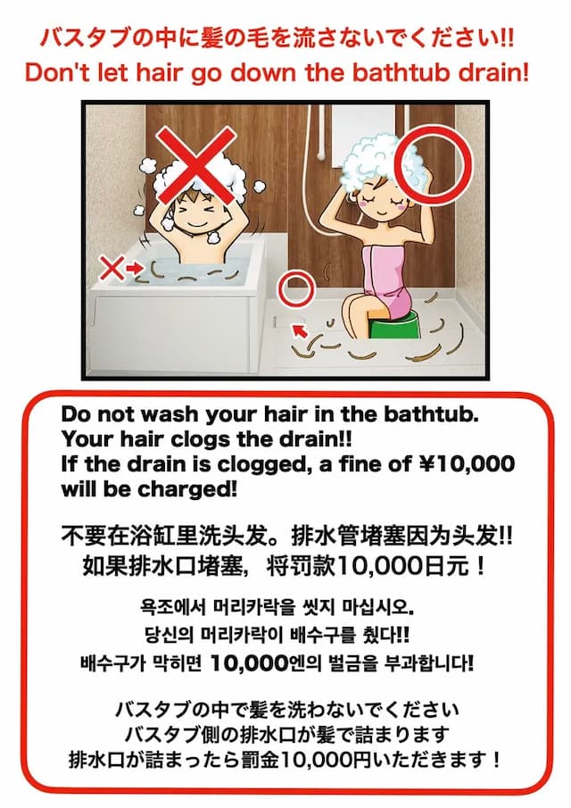 Usage notes for the bathroom