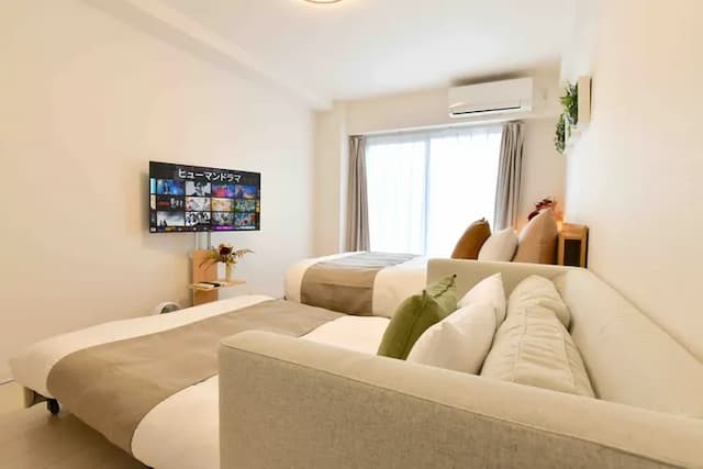 FL民宿 日本橋｜浪速區/車站步行6分/1 至 4 人/一線直達京都/40 吋電視+Netflix-位於大阪充滿活力的浪速區的舒適公寓，車站步行6分鐘，可供 1 至 4 人入住，配備 40 吋電視（可收看 Netflix）-6