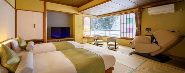 Kajikaso ryokan-River View Modern Japanese Twin Room-2