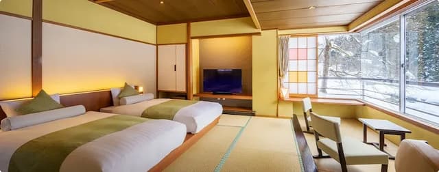 Kajikaso ryokan-River View Modern Japanese Twin Room-3