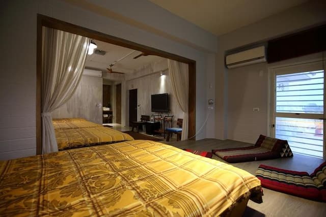 思森活田園民宿｜兒童遊戲區x露台｜享早餐｜預約BBQ-六人房-5