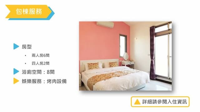 荔枝民宿｜可10~21人宜蘭包棟-包棟 20 人 （二人套房 6 間 + 四人套房 2 間）-2