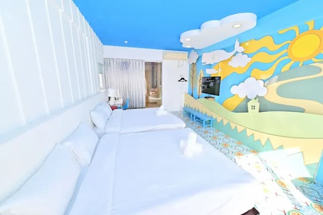 波斯卡朵親子城堡渡假民宿-豪華四人房--附浴缸-12