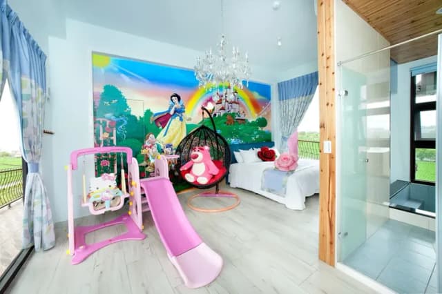 宜蘭童話村民宿 l可6~20人包棟 l田中央獨棟獨院  l獨立陽台 l泡湯池l電動麻將 l 烤肉 l 戲水 l 餵魚喝奶奶-宜2113號 l粉紅城堡民宿 -2人VILLA景觀湯屋房 l田中央大落地窗 l獨立進出口 l大溫泉湯屋  l獨立陽台可l烤肉l餵魚喝奶奶 l夕陽 l日出 l 不挑房-11