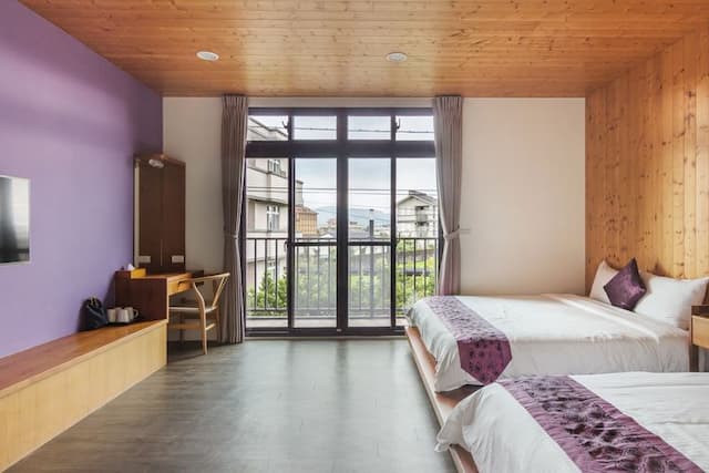 宜蘭佐沐的民宿 l 代售套裝行程-園景加大四人房-附陽台 - 紫月 l 純住宿-1