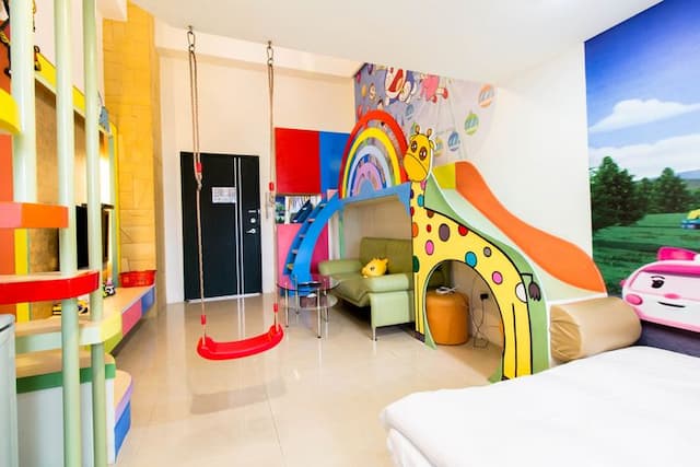 泉嘉親子溫泉會館 l 多種卡通主題房-樓中樓親子房-1