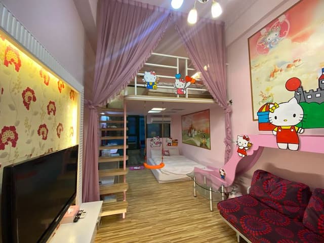 泉嘉親子溫泉會館 l 多種卡通主題房-樓中樓親子房-7