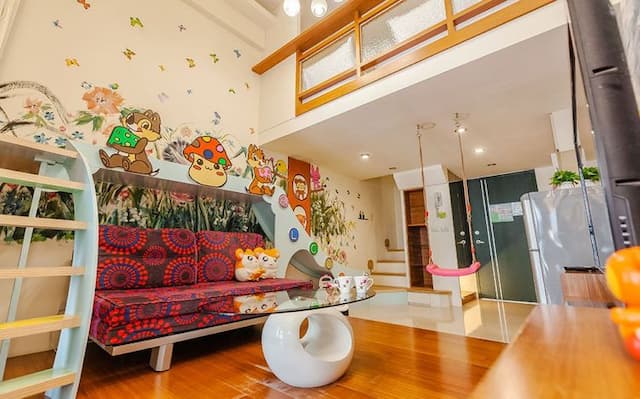 泉嘉親子溫泉會館 l 多種卡通主題房-樓中樓親子房-5