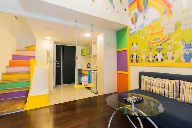 泉嘉親子溫泉會館 l 多種卡通主題房-樓中樓親子房-3