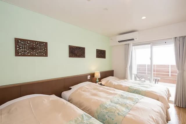 古志久茂半山海景度假旅居｜方便至美麗海水族館-5人2臥室+2衛浴 (附設浴缸)丨免費停車丨家庭出遊情侶度假休閒【不挑房】-1