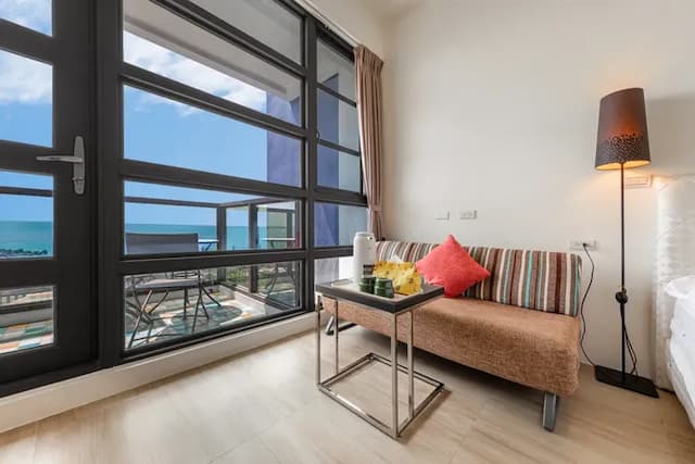 花蓮佑尼可智能入住旅店｜海景｜近東大門｜電梯-海景雙人房-附陽台-1