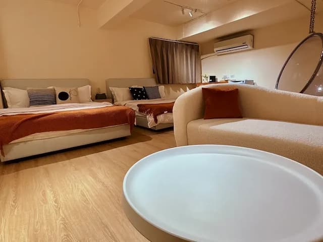 Homiday-Have a good sleep ~ Quadruple room 302, double room available on weekdays, 2 minutes' walk from Guoguang Passenger Transport Puli Station, self-service check-in-12