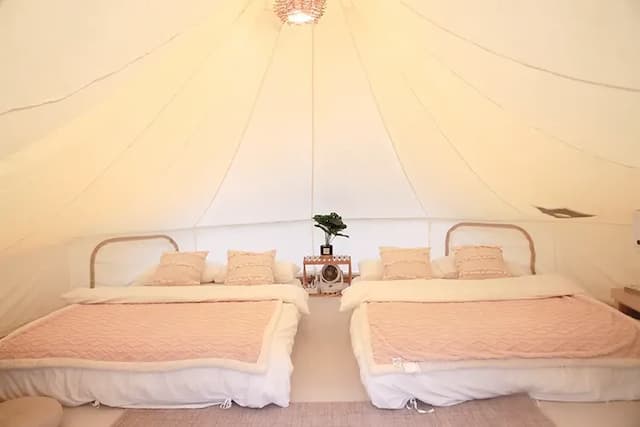 露悠悠露營區 | 神殿帳篷大空間含冷氣！ 戲水池、遊戲區，親子首選！-【神殿帳篷區】森林原木風-3