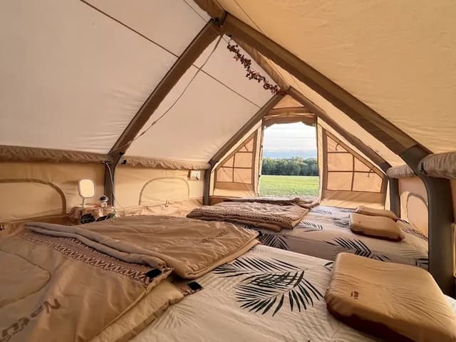 棉野戶外免搭收服務露營行程規劃-懶人露營｜2帳篷1天幕「山屋」或「金字塔」-3