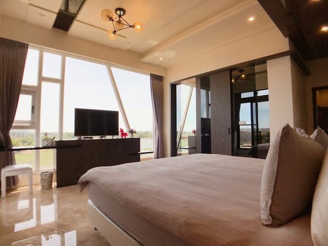 麗筑藝術親子民宿 | 公主馬車兒童床、溜滑梯-景觀日出雙人房-2