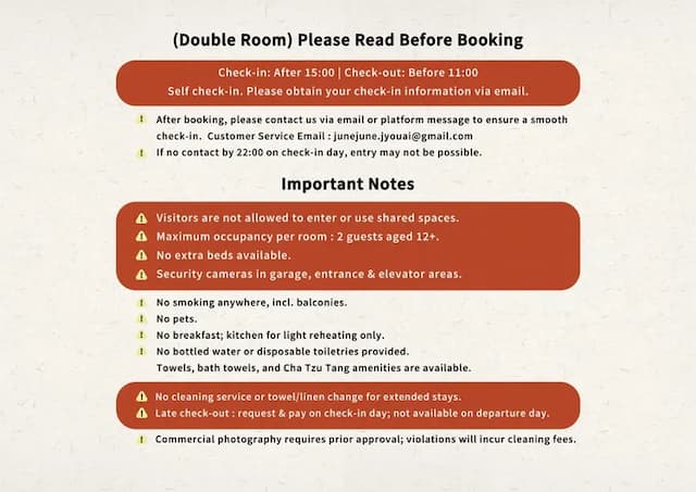 Important notice – please read before check-in