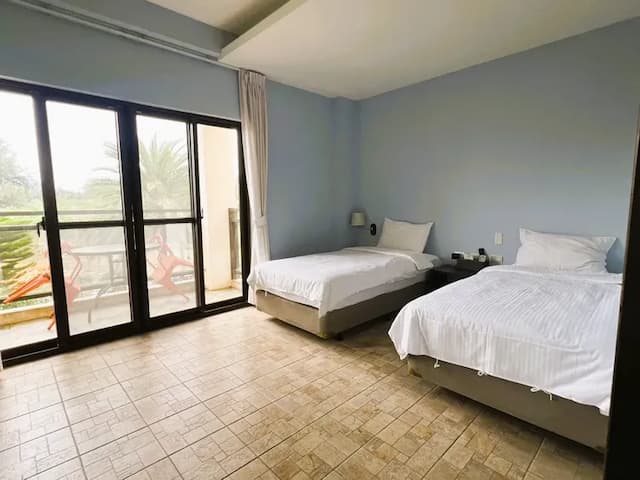 王老爺花園民宿-園景陽台雙床房-1