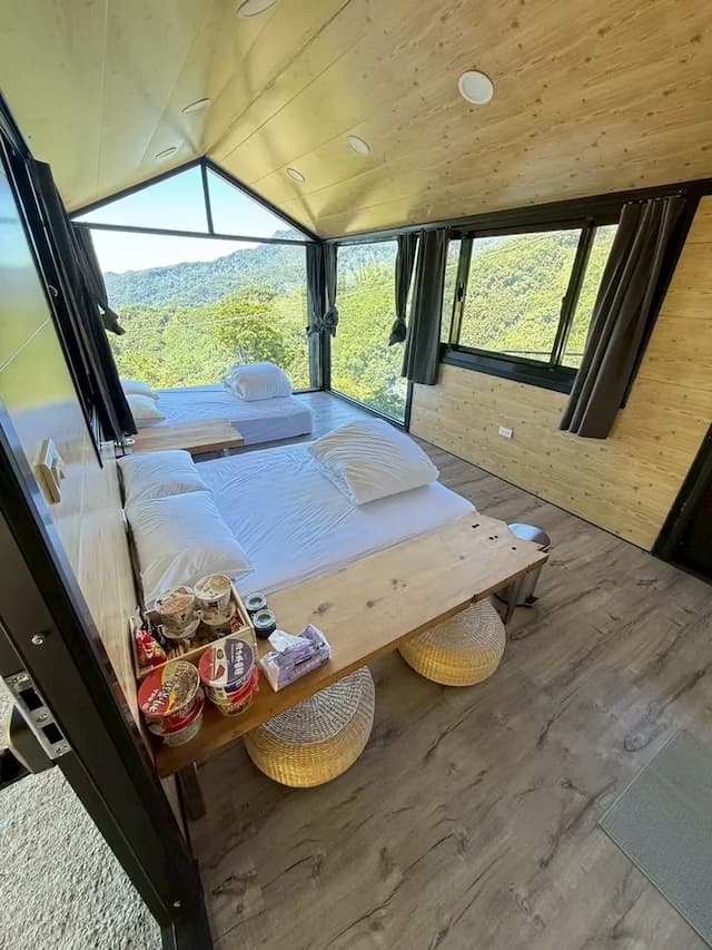 尖石天空小木屋露營區｜獨家8折起！寵物友善、高海拔、鄰近青蛙石天空步道-【虹夕伴山】小木屋 B6-2