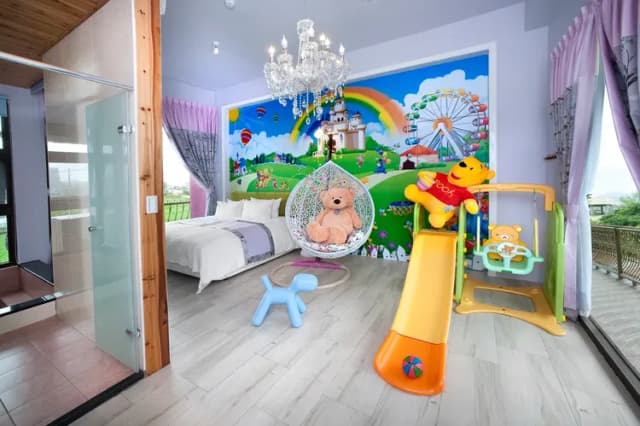 宜蘭童話村民宿 l可6~20人包棟 l田中央獨棟獨院  l獨立陽台 l泡湯池l電動麻將 l 烤肉 l 戲水 l 餵魚喝奶奶-童話村有機農場民宿18人包棟-14