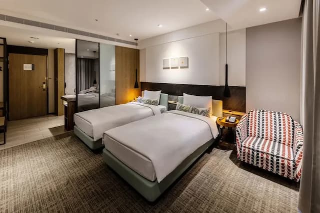 新悦花園酒店｜親子主題、寵物友善-【2026 春節專案】標準雙床客房-1