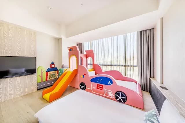 新悦花園酒店｜親子主題、寵物友善-【2026】日式童趣房A (二單床墊+一造型滑梯兒童床)-4