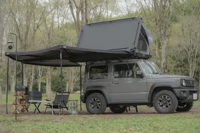 【日本· 東京露營車體驗】四天三夜｜車頂帳篷、含露營裝備 (需國際駕照)-【加購送車+收車服務】2人 SUZUKI 藍色 jimnySIERRA (需有國際駕照) | 超人氣露營車！車頂帳篷-5