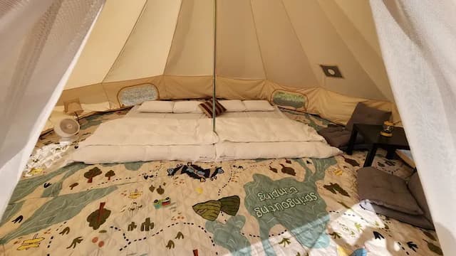 櫻家小築 | 全新開幕！一泊一食+獨立衛浴-鐘型帳4帳包區-3