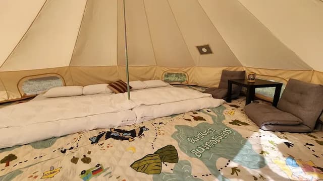 櫻家小築 | 全新開幕！一泊一食+獨立衛浴-鐘型帳4帳包區-4