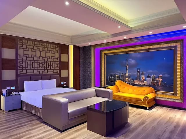 薇風精品汽車旅館 l 免費早餐-高級雙人房 - 附設KTV-1