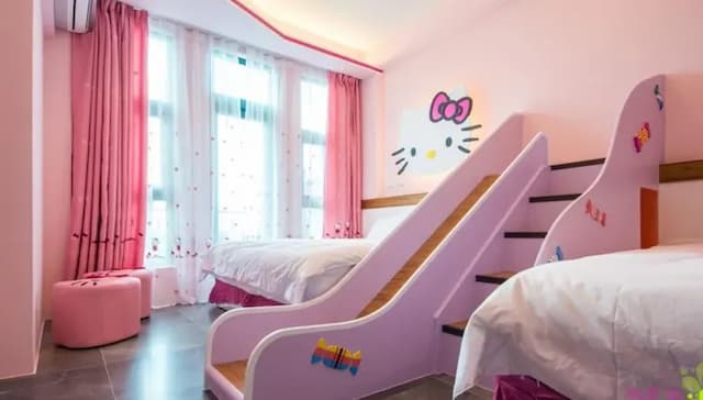 Mico Homestay-Pink Cat Parent-child Slider Suite for 4 People-2