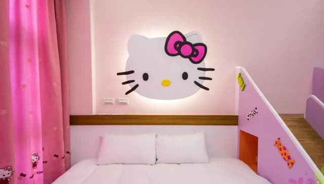 Mico Homestay-Pink Cat Parent-child Slider Suite for 4 People-5