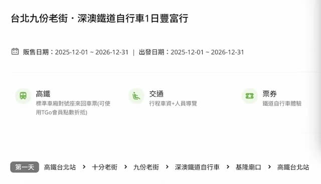 【高鐵假期】 台北九份老街．深澳鐵道自行車1日豐富行-台北九份．深澳自行車1日遊-4