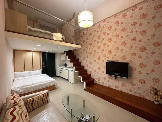 泉嘉親子溫泉會館 l 多種卡通主題房-樓中樓四人房-8