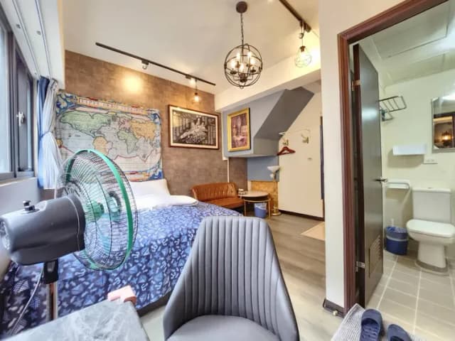 ❤一中安心租屋社❤有統編收據-大間3B雙人房(180x186cm加大雙人床)【不需走樓梯】●窗戶面向住宿區露天走廊-12