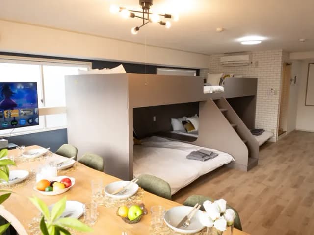 RISE HOTEL SHINJUKU-701－原木風客房｜8人入住｜大雙層床｜40㎡-1