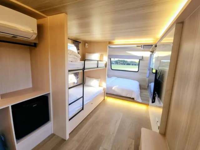 流星花園幸福樂活露營區｜全新上架！百萬夜景、三層樓高溜滑梯、親子友善步道-【懶人露營】星空露營車(一泊二食)-7