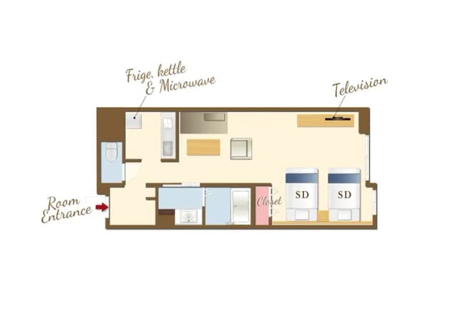 RESI STAY 繭 高雅｜-豪華雙床房-8