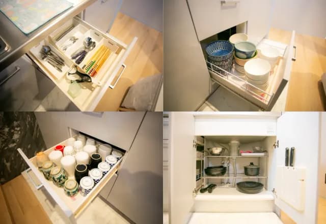 鍋、フライパン、包丁、まな板などの調理器具から、食器、カトラリーもご用意しております。