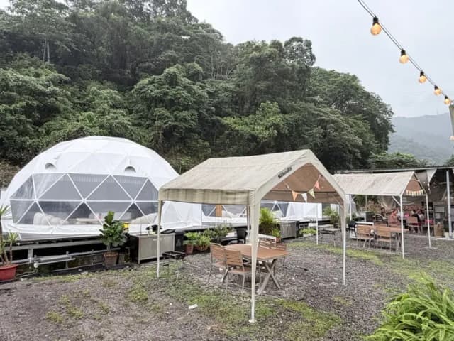Leshan樂山環茶｜獨家6折起！懶人露營附冷氣、星空電影、營火派對-星空浴帳「獨立衛浴」全新完工-11