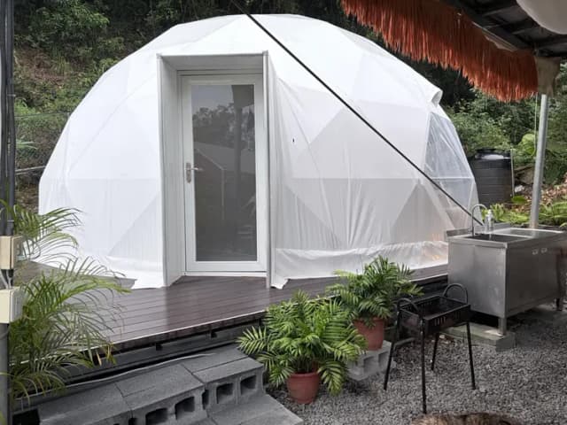 Leshan樂山環茶｜獨家6折起！懶人露營附冷氣、星空電影、營火派對-星空浴帳「獨立衛浴」全新完工-13