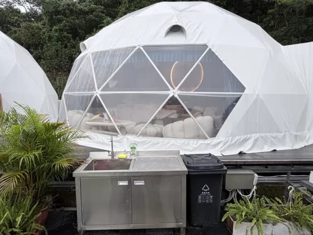 Leshan樂山環茶｜獨家6折起！懶人露營附冷氣、星空電影、營火派對-星空浴帳「獨立衛浴」全新完工-14