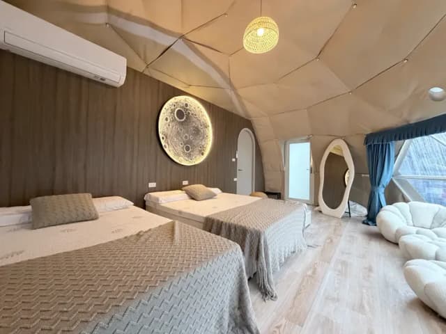Leshan樂山環茶｜獨家6折起！懶人露營附冷氣、星空電影、營火派對-星空浴帳「獨立衛浴」全新完工-1