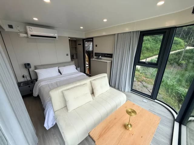 尖石森夜藏星免搭帳露營區｜全新上架！景觀露營車、獨立衛浴、雲海星空秘境-太空艙 C-1
