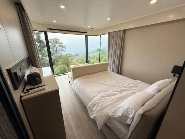 尖石森夜藏星免搭帳露營區｜全新上架！景觀露營車、獨立衛浴、雲海星空秘境-太空艙 C-2