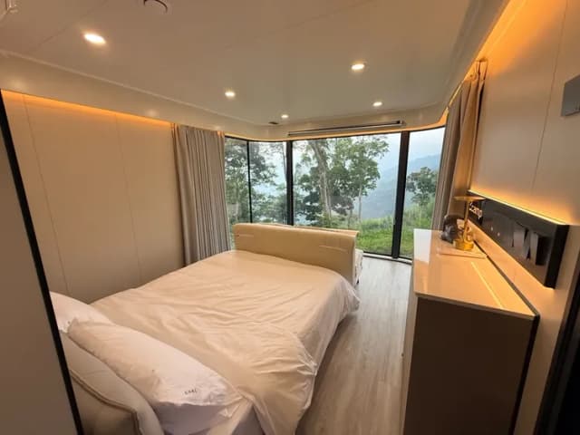 尖石森夜藏星免搭帳露營區｜全新上架！景觀露營車、獨立衛浴、雲海星空秘境-太空艙 D-2