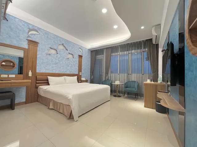 恆春古城旁民宿｜風海山會館-501跳躍海豚雙人房（小雙人房小陽台）-3