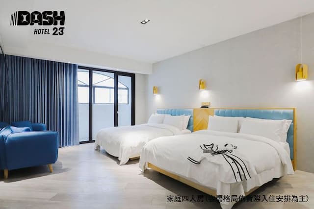 達煦23旅店｜運動主題飯店、緊鄰神農街-豪華四人房-附浴缸-6