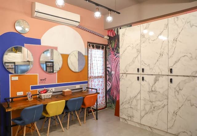 澎湖玩聚Biker背包民宿-粉紅六人女生專屬 201 (單人床位)-3